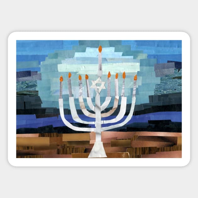 Fully Lit Menorah Collage Sticker by cajunhusker